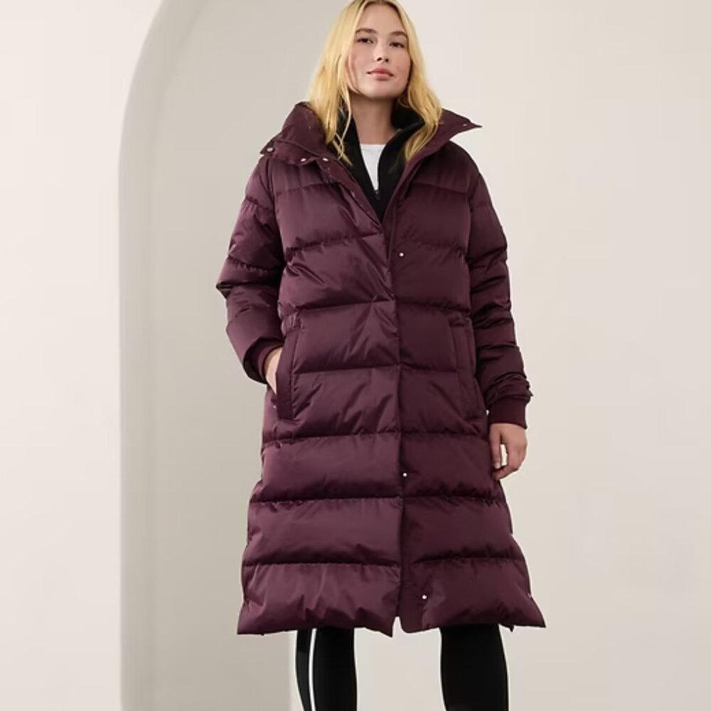 Athleta Sateen Long Puffer